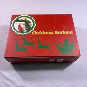 Christmas Garland 9 Ft Pre lit Lighted Garland with Timer Pinecones Berries